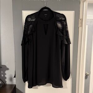 Torrid Black Lace Accent Blouse